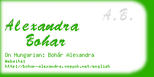 alexandra bohar business card
