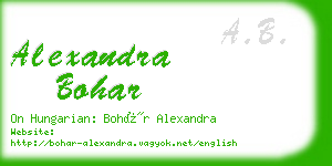 alexandra bohar business card